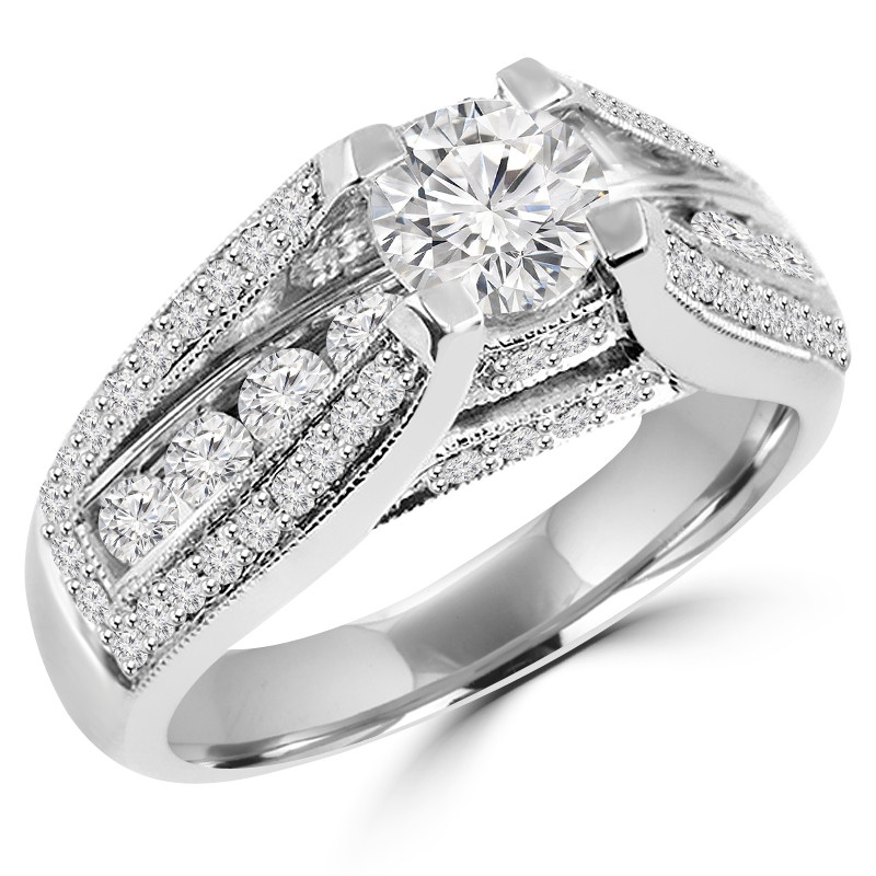 Elongated Cushion Halo, Micropave High Set, Diamond Engagement Ring Setting  - Barsky Diamonds